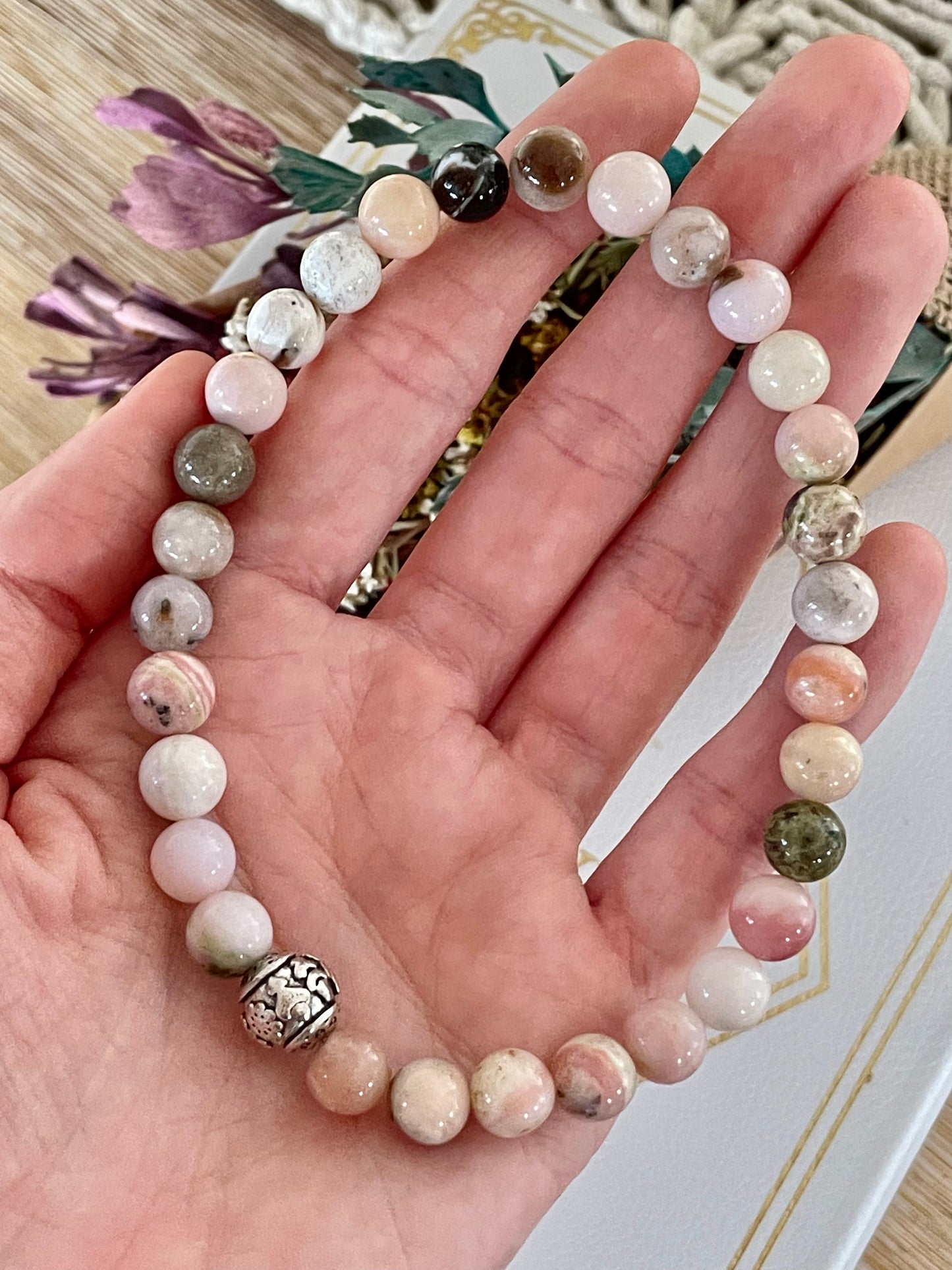 Pink Opal Healing Anklet ~ Love & Peace ©️