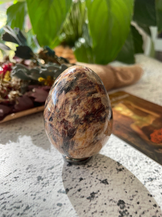 Madagascan Jasper Egg Includes Hematite Ring
