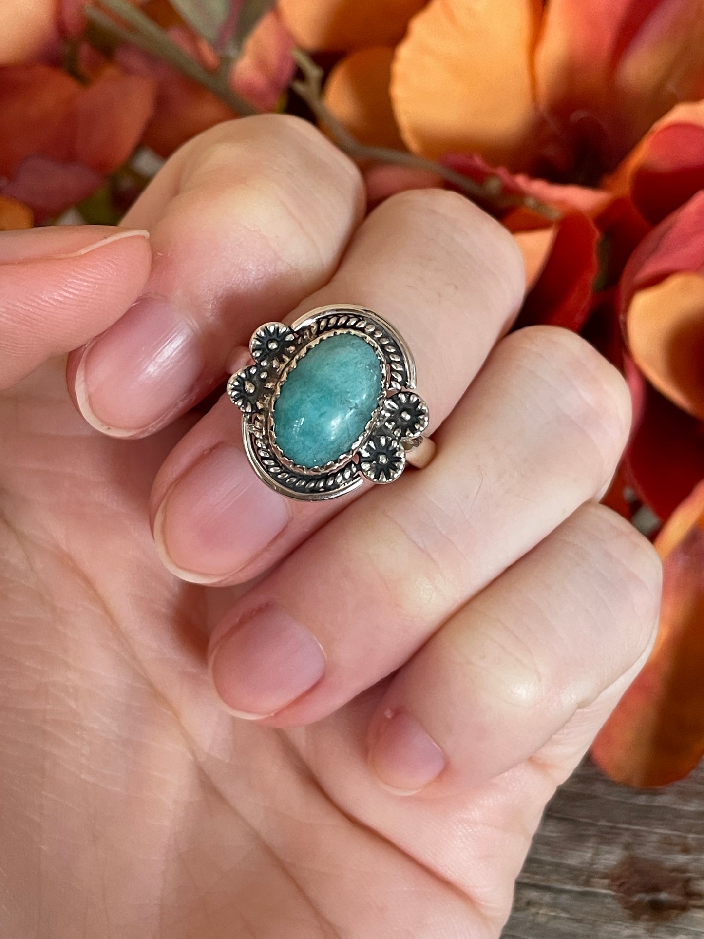 Amazonite Silver Fixed Ring