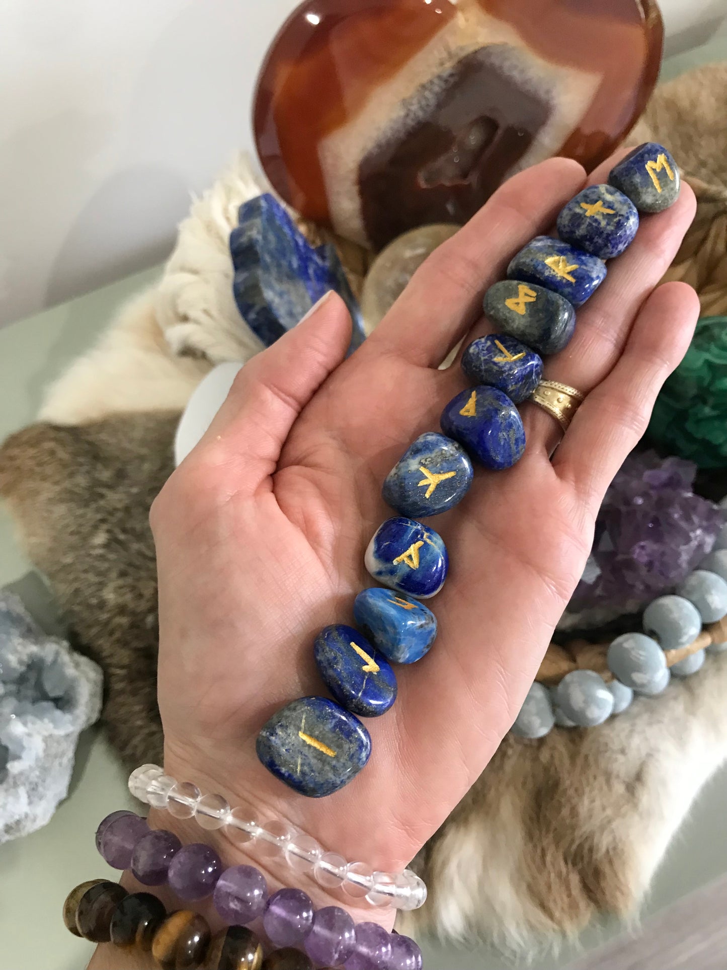 Runes ~ Lapis Lazuli includes organza pouch