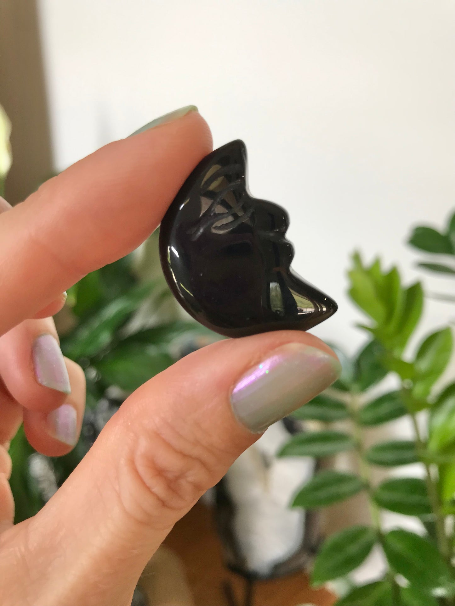 INTUITIVELY CHOSEN ~ Black Agate Crescent Moon