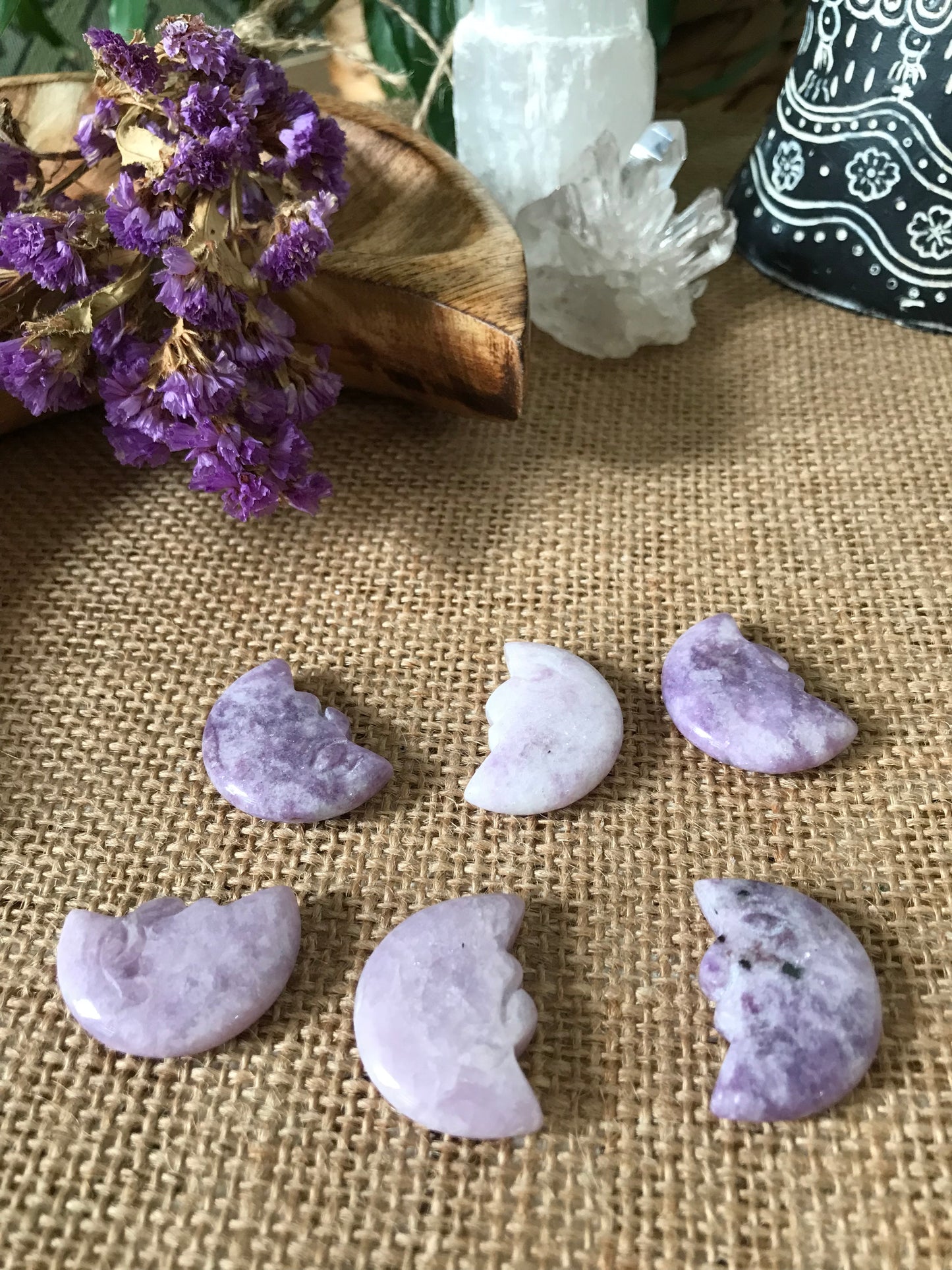 INTUITIVELY CHOSEN ~ Lepidolite Crescent Moon