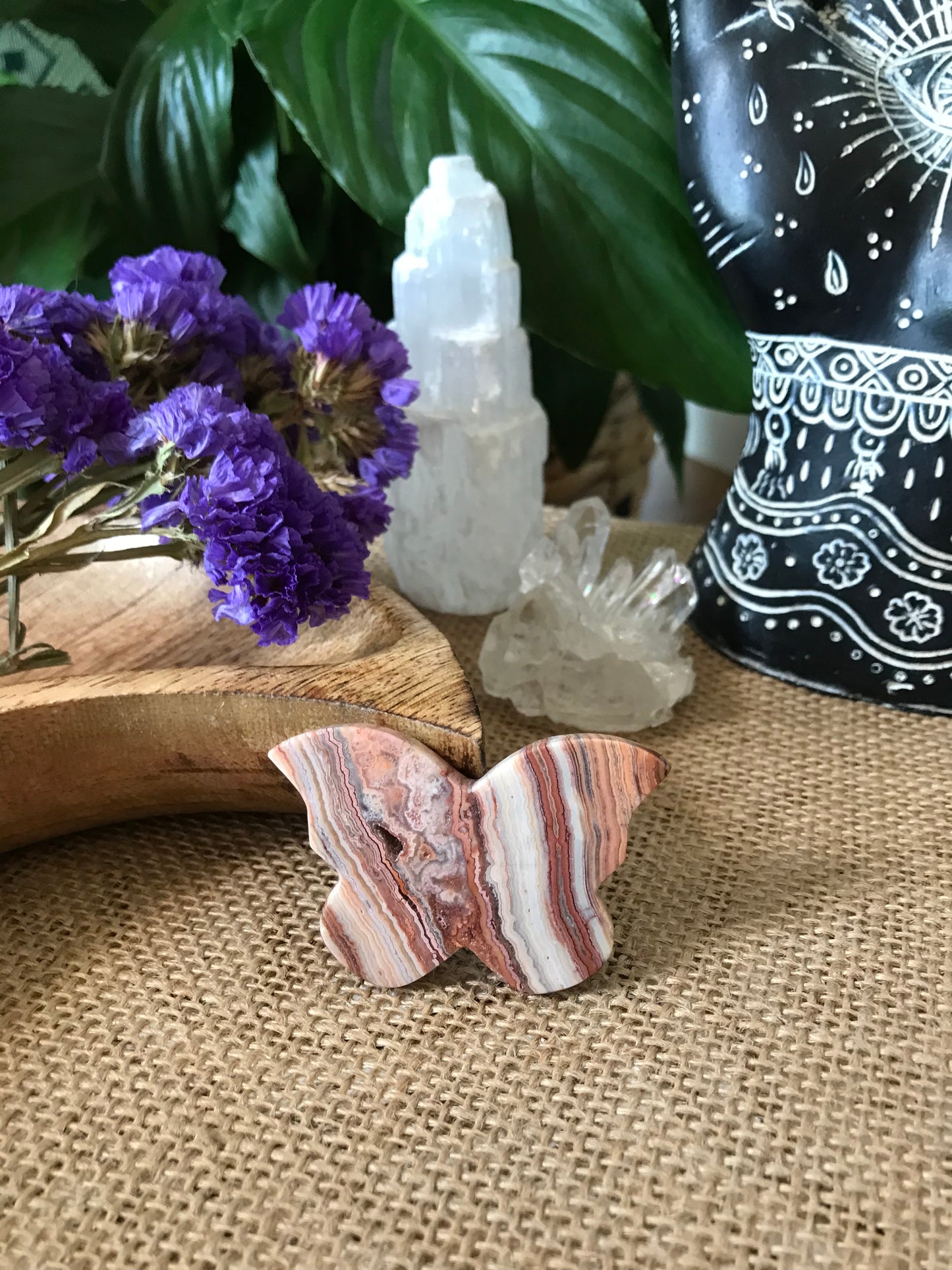Butterfly ~ Pink Crazy Lace Agate