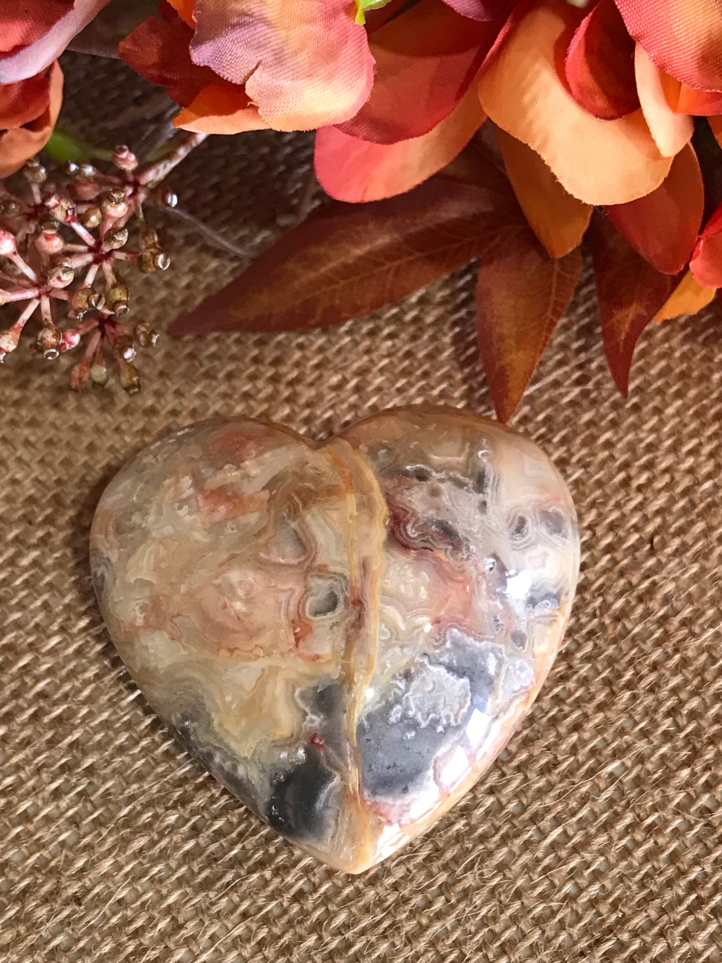 Crazy Lace Agate Heart