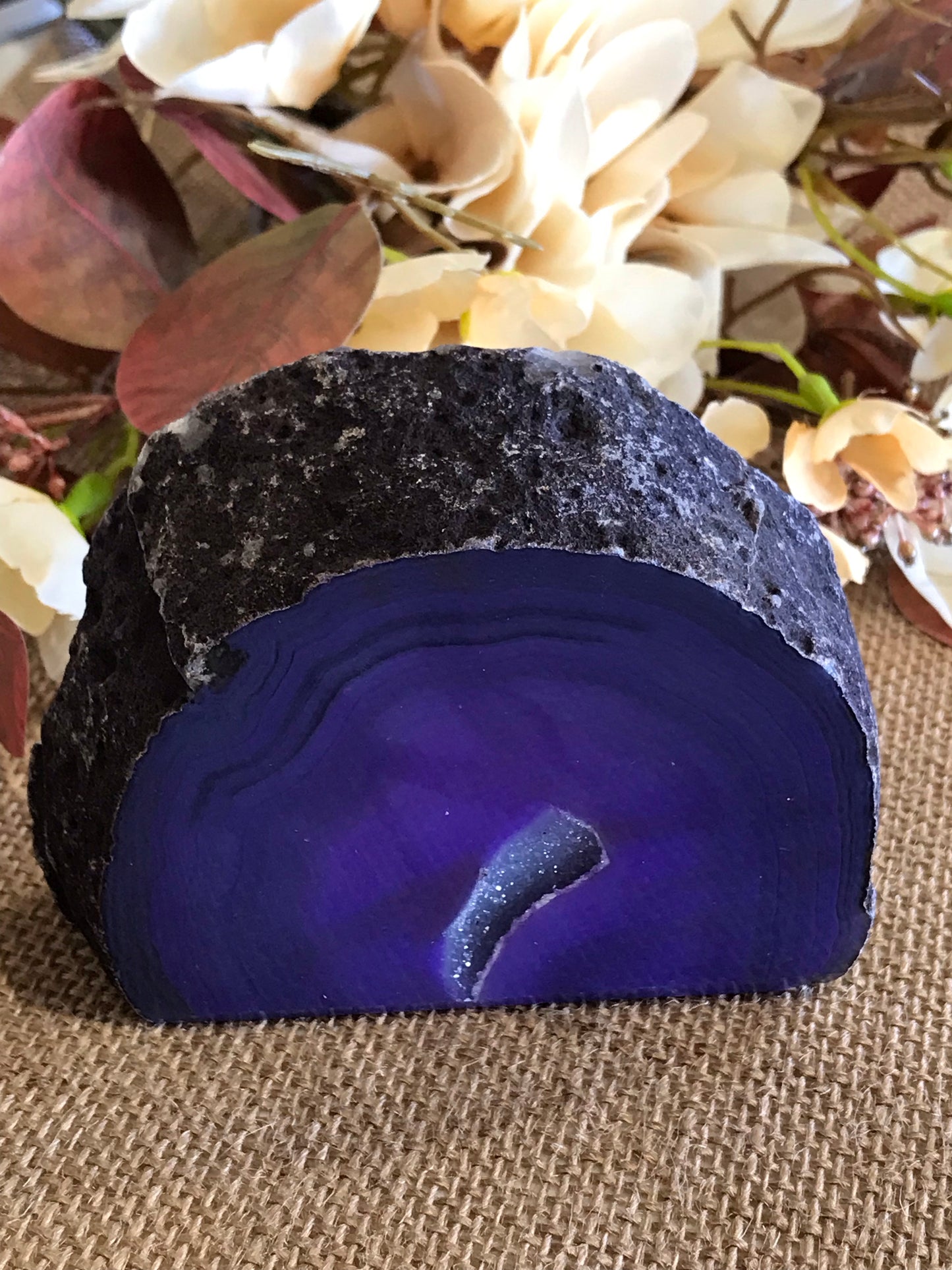 Agate Geode With Druzy ~ Purple