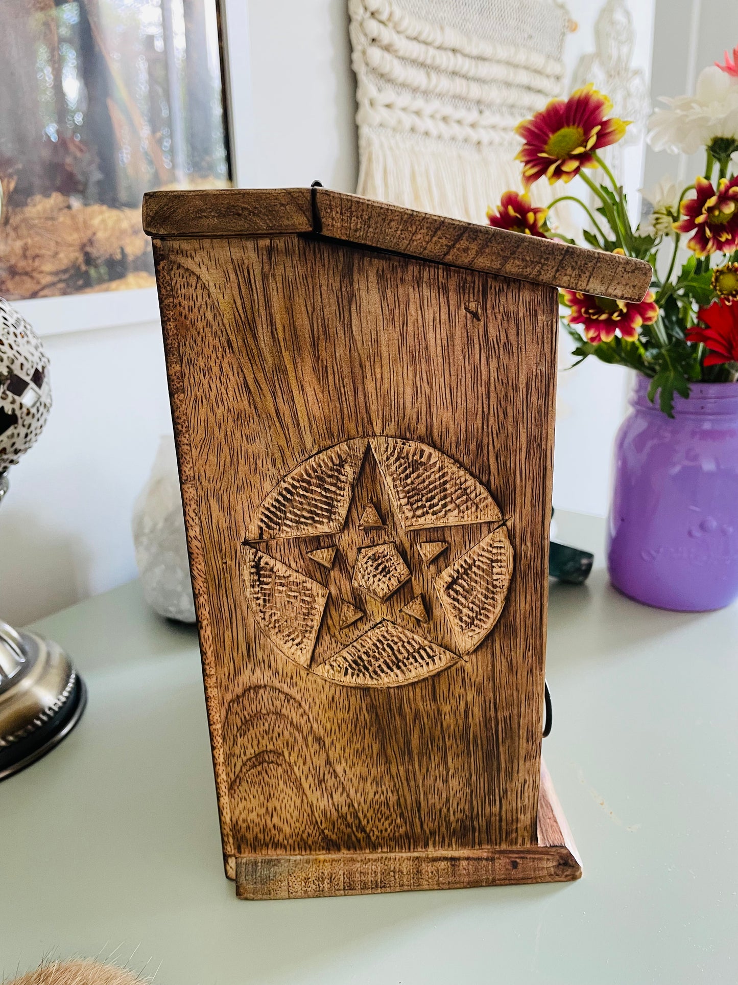 Wooden Witch Drawers Pentacle
