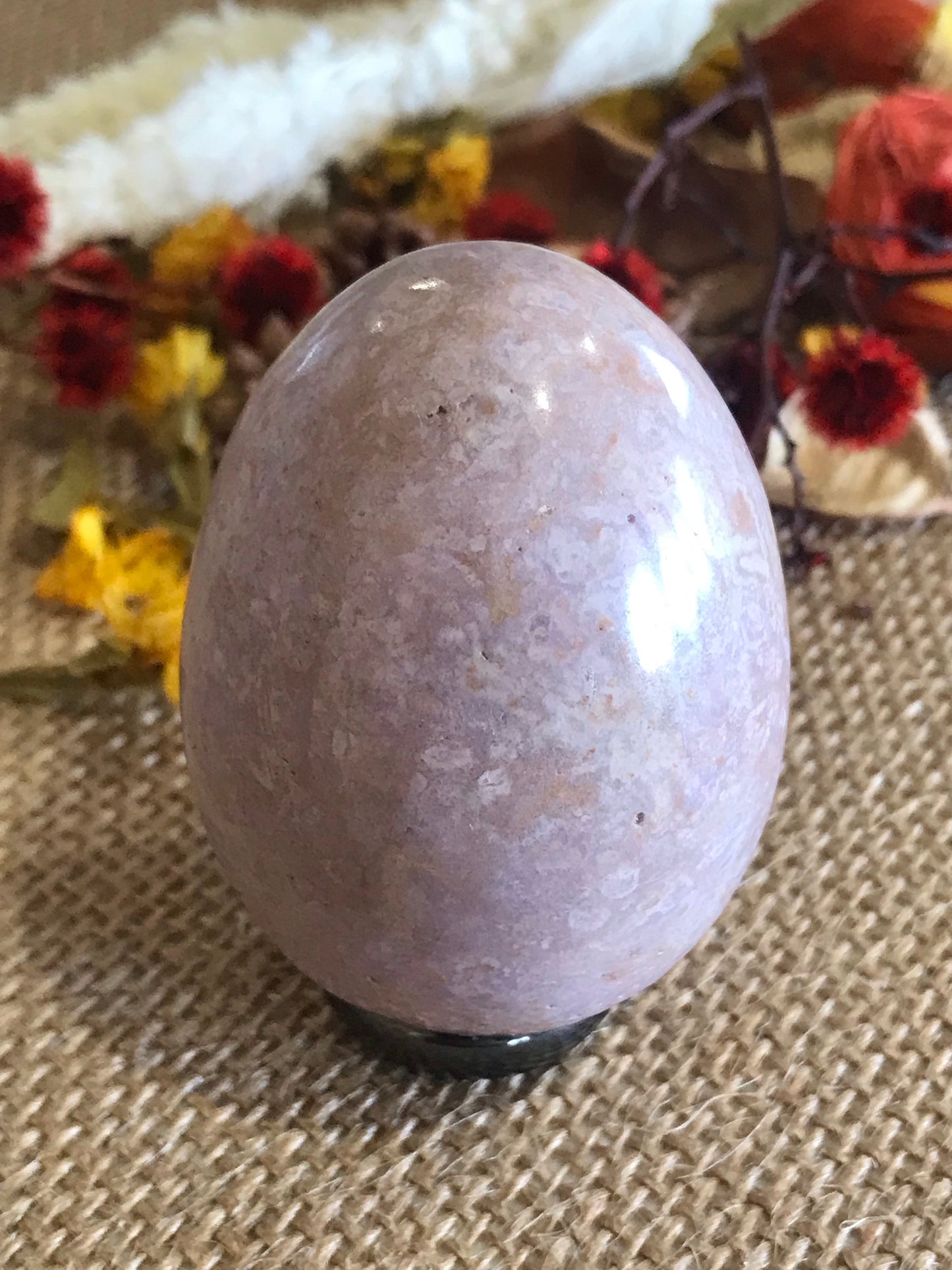 Phosphosiderite/Hope Stone Egg Includes Hematite Ring