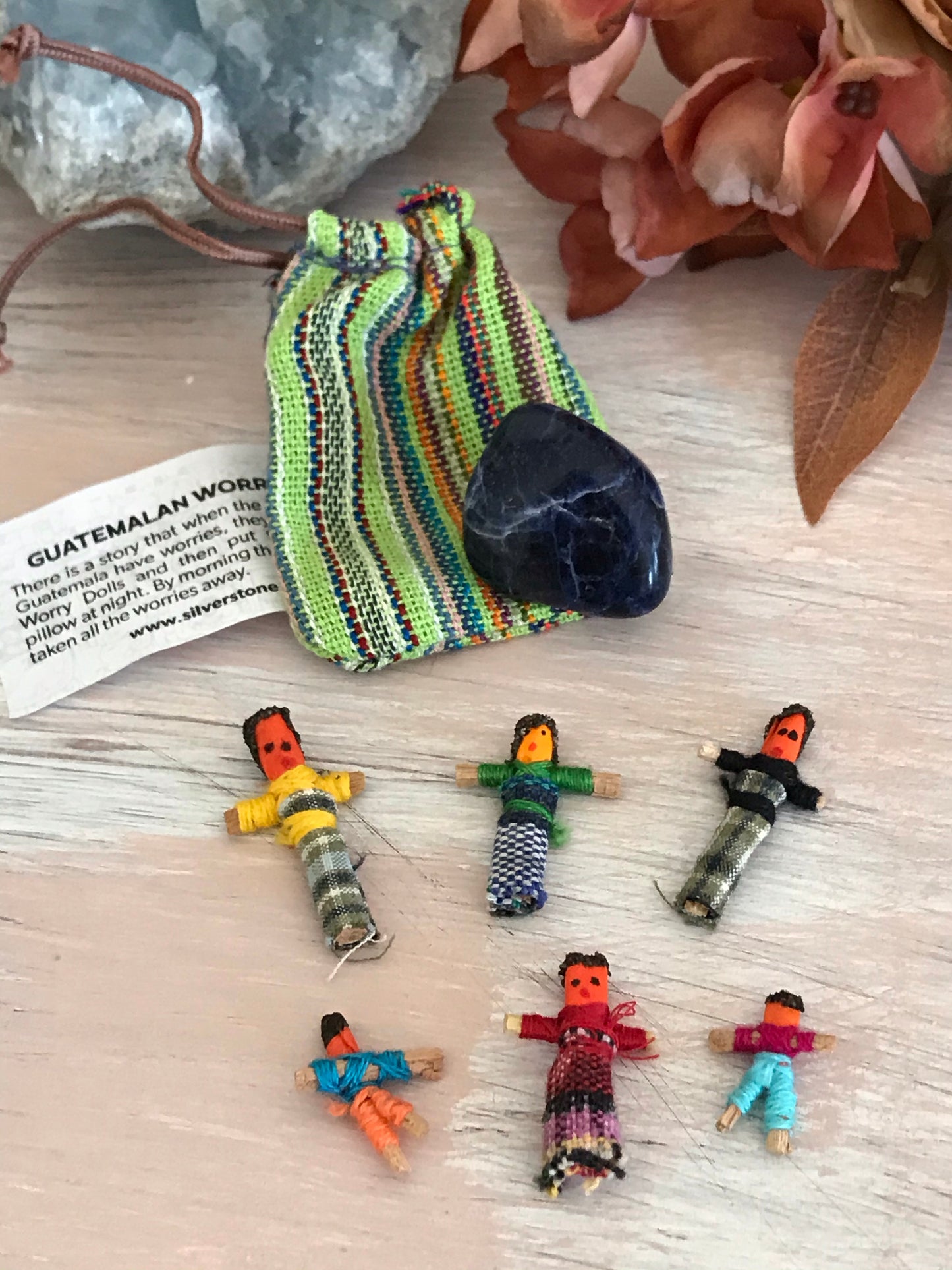 Guatemalan Worry Doll Pouch ~ SODALITE