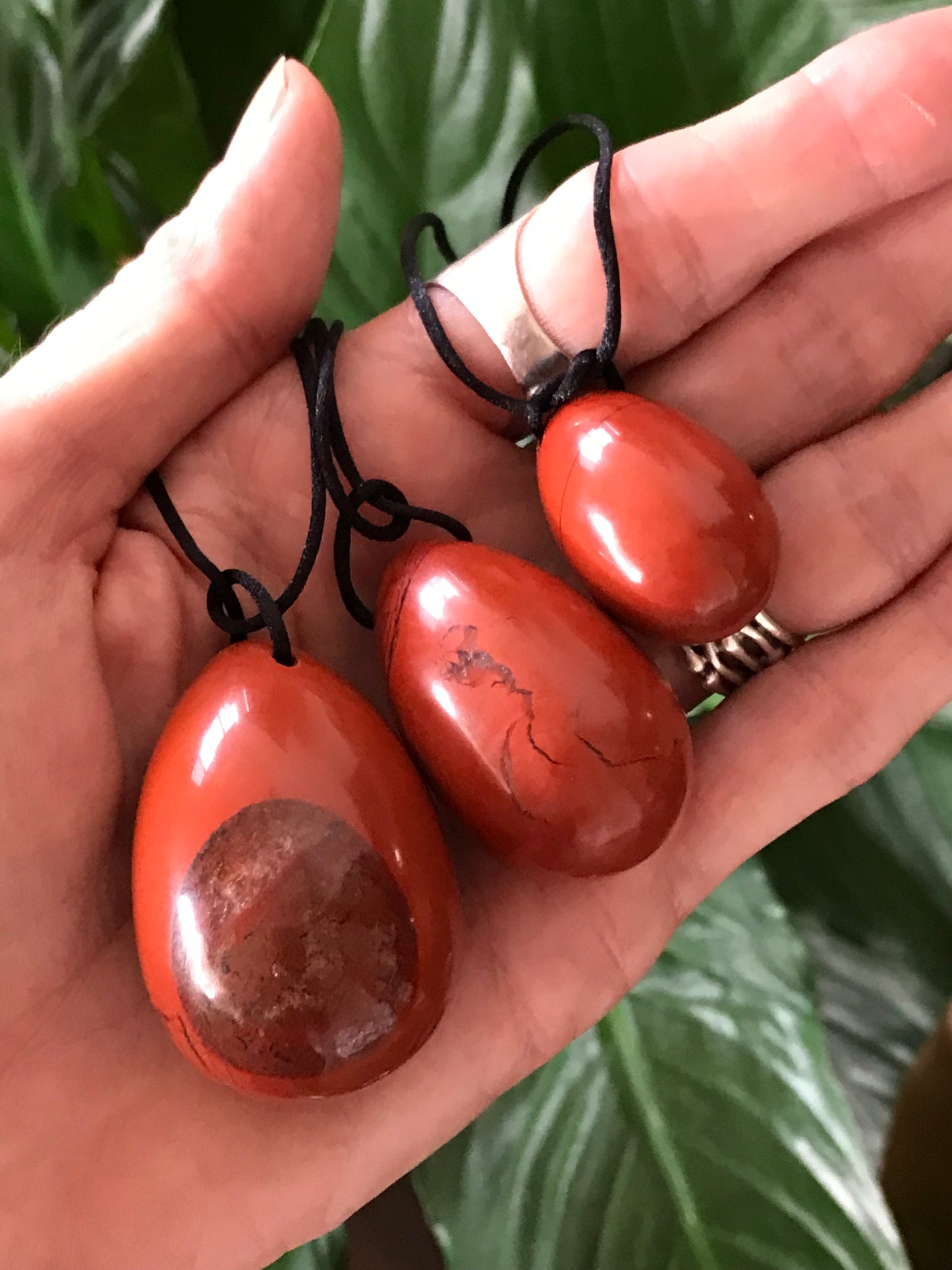 Yoni Eggs ~ Red Jasper Set of 3 with Sari pouch