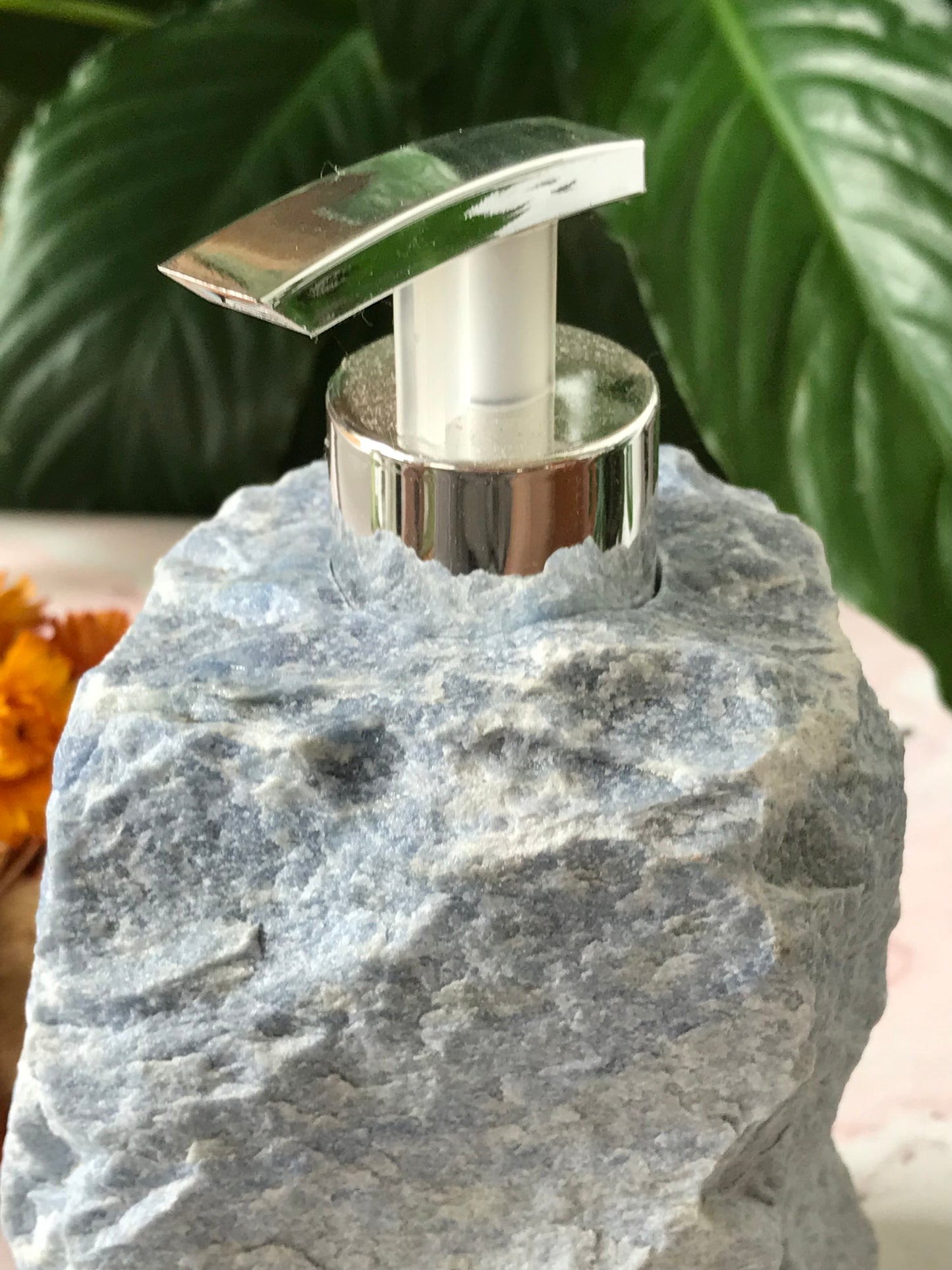 Raw Crystal Soap/Lotion Dispenser ~ Blue Quartz