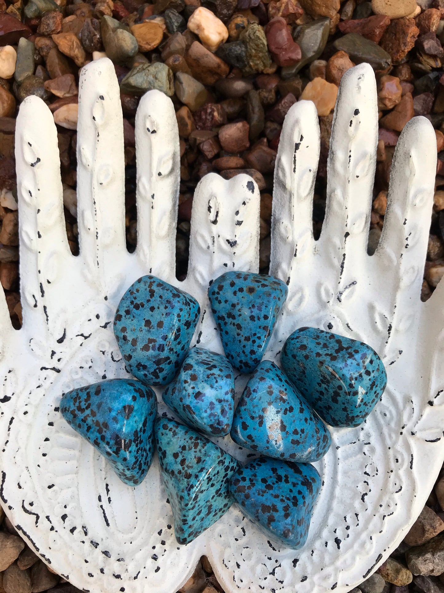 Blue Dalmatian Jasper Tumble Stones