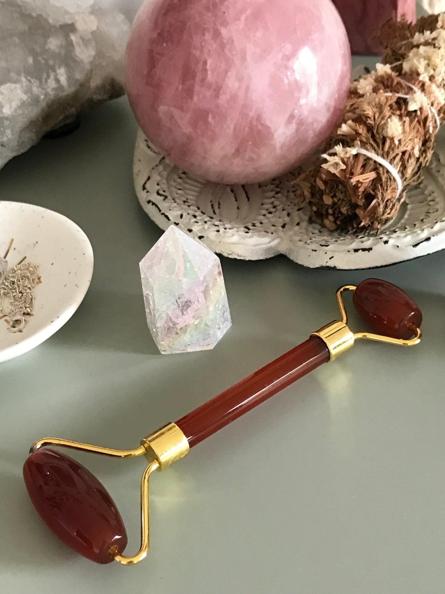 Roller ~ Red Agate for Clearing
