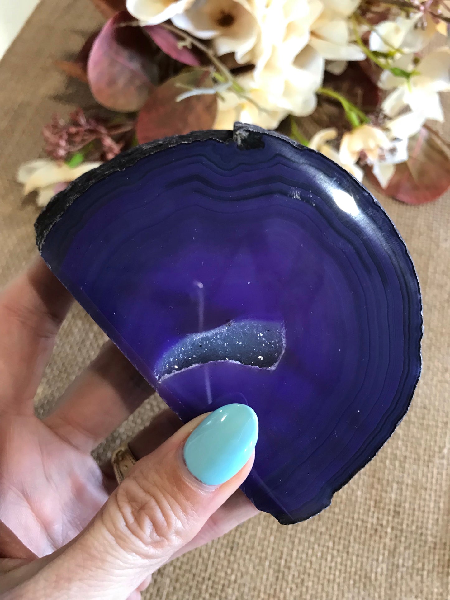 Agate Druzy Geode ~ Purple