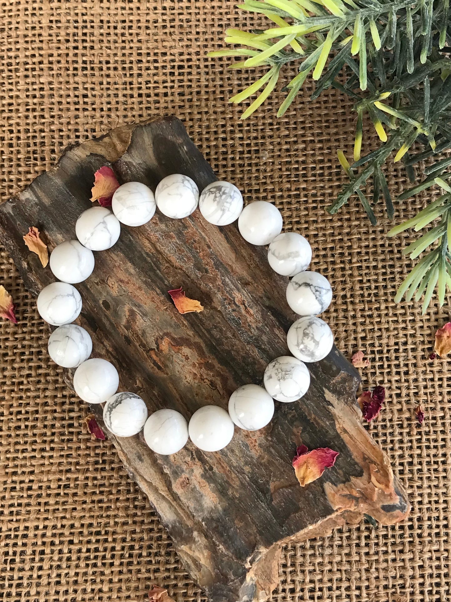 White Howlite PEACE Healing Bracelet ©️