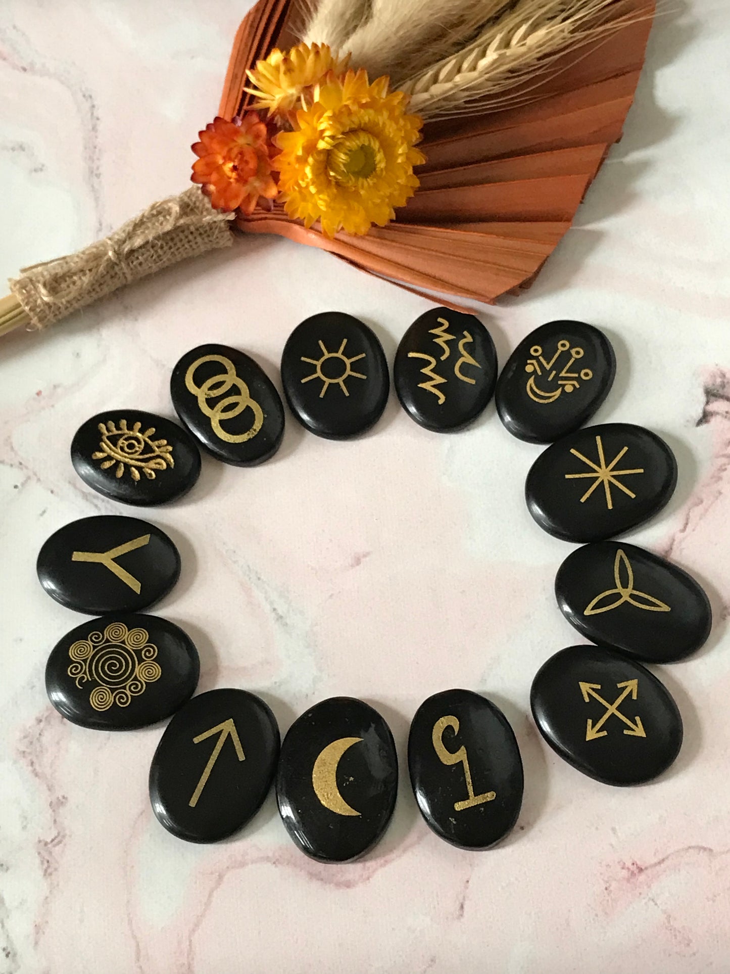 Witch Runes ~ Black Jasper set of 13